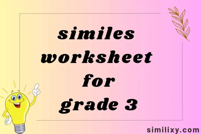 similes worksheet for grade 3