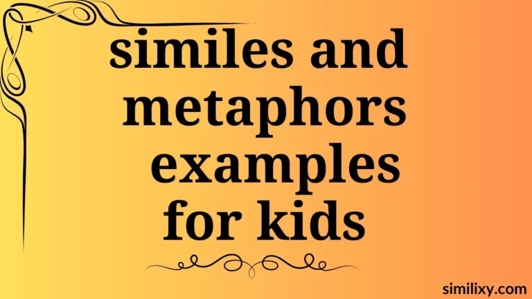 similes and metaphors examples for kids