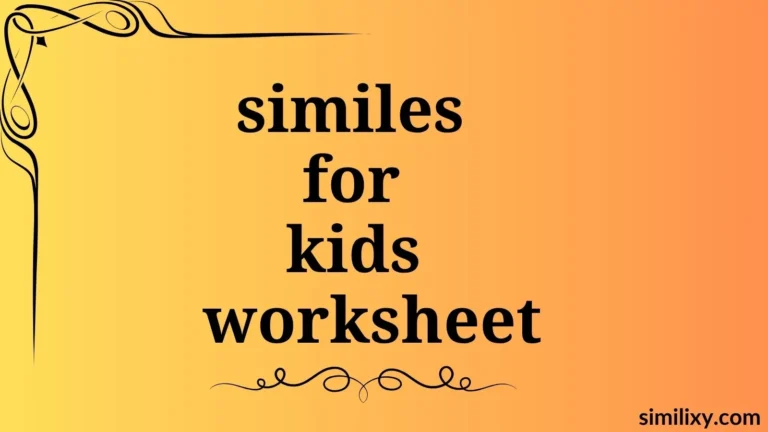 similes for kids worksheet